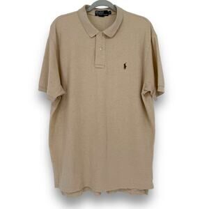 Polo by Ralph Lauren Tan Beige Polo Shirt Men's Size XL Academia Preppy Heritage